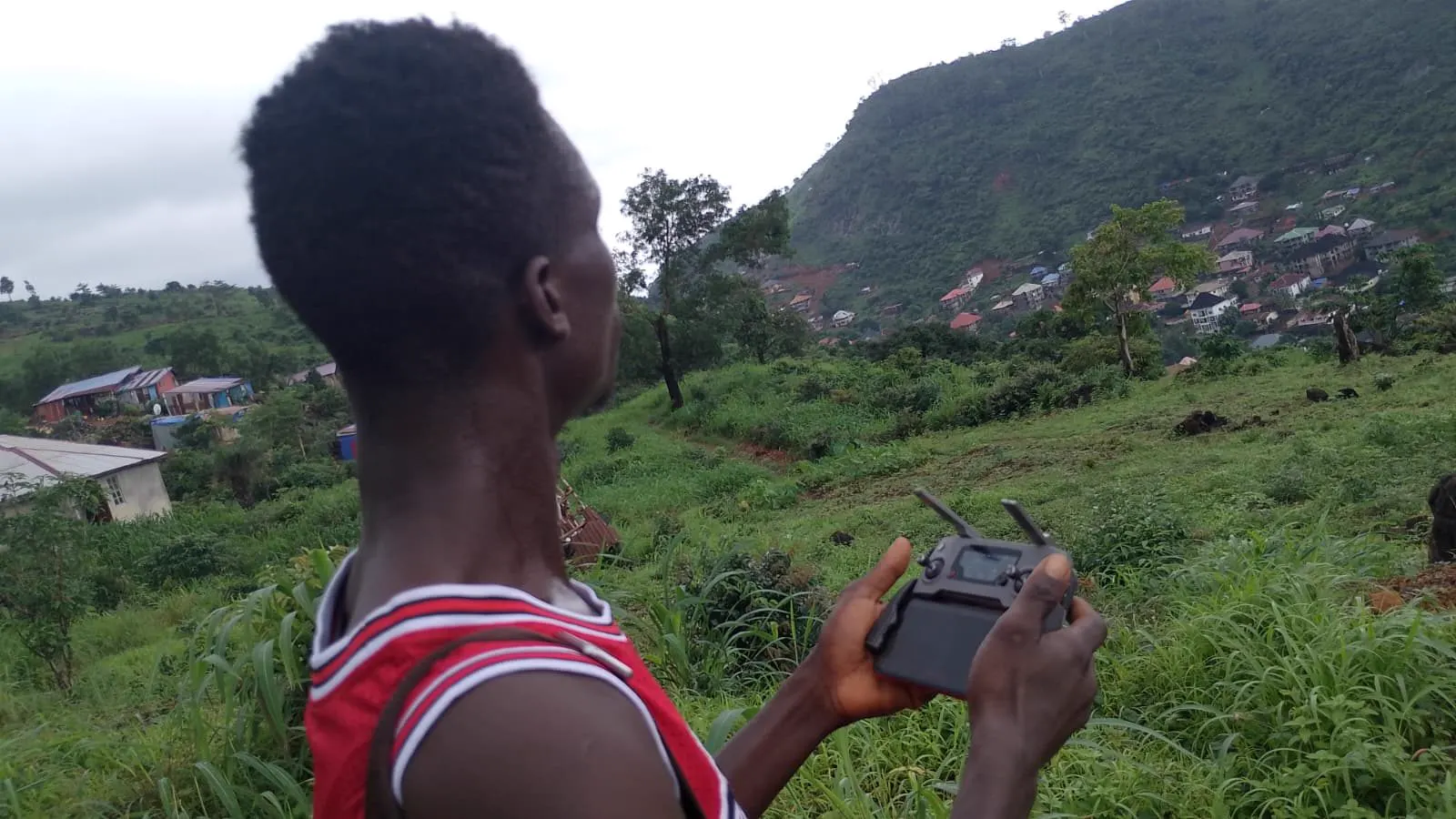 Pre-feasibility drone survey at a project site in Sierra Leone, illustrating opportunities in agriculture